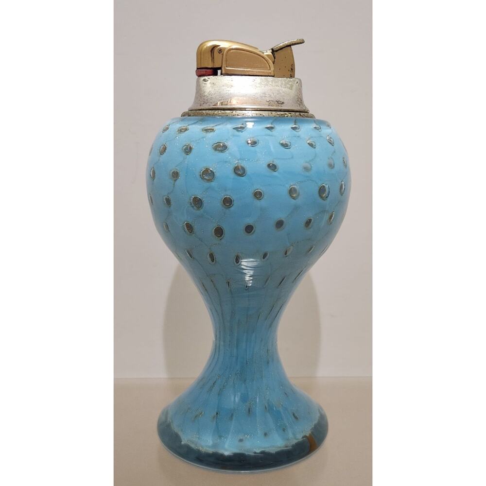 Vtg Barbini Murano Glass Lighter W/ Gold Specks Sold By Camer Glass NY W/Sticker